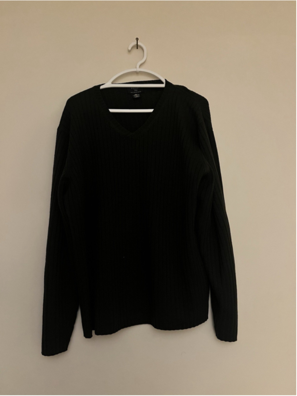 Brooks Brothers 346 Sweater Mens Large Green V Neck Merino Wool Pullover Knit